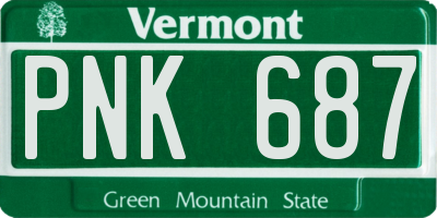 VT license plate PNK687