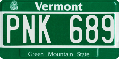 VT license plate PNK689
