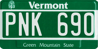 VT license plate PNK690