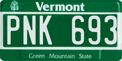 VT license plate PNK693