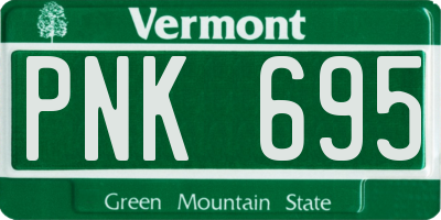 VT license plate PNK695