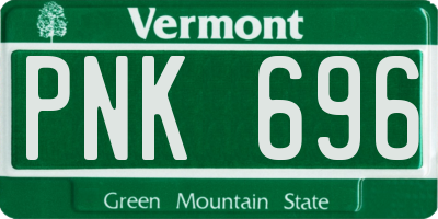 VT license plate PNK696