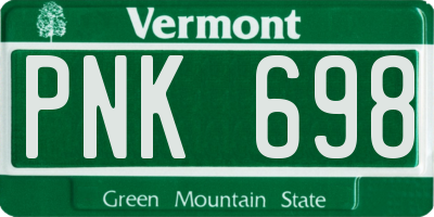 VT license plate PNK698