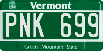 VT license plate PNK699