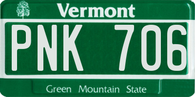VT license plate PNK706