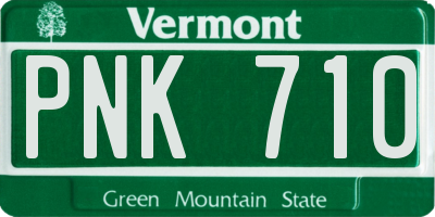 VT license plate PNK710