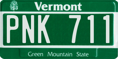 VT license plate PNK711