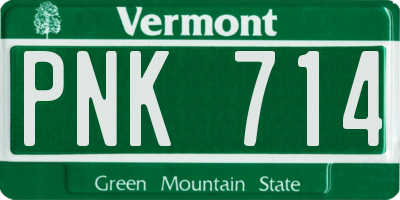 VT license plate PNK714