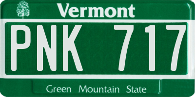 VT license plate PNK717