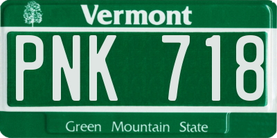 VT license plate PNK718