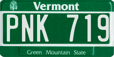 VT license plate PNK719