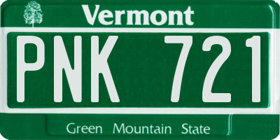 VT license plate PNK721