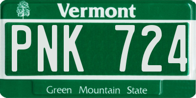 VT license plate PNK724
