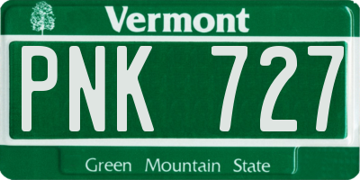 VT license plate PNK727