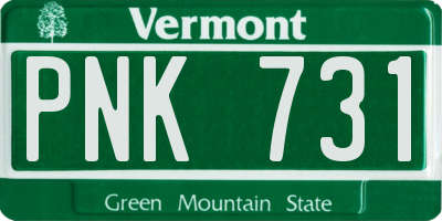 VT license plate PNK731
