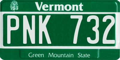 VT license plate PNK732