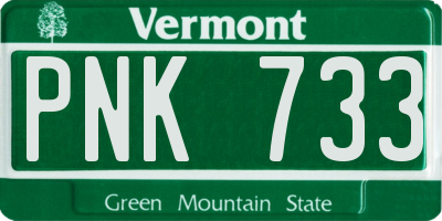 VT license plate PNK733