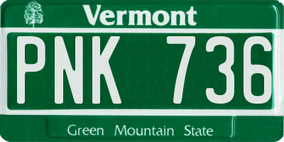 VT license plate PNK736