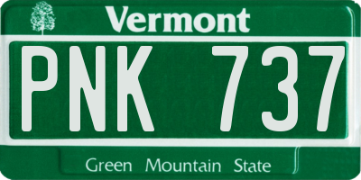 VT license plate PNK737