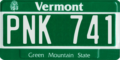 VT license plate PNK741