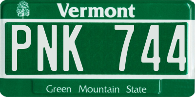 VT license plate PNK744