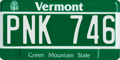 VT license plate PNK746