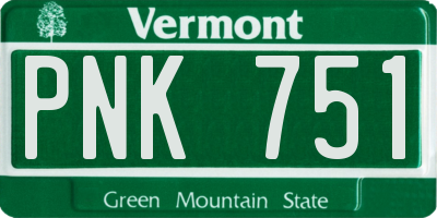 VT license plate PNK751
