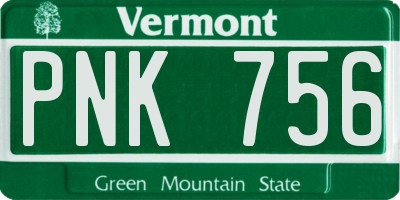 VT license plate PNK756