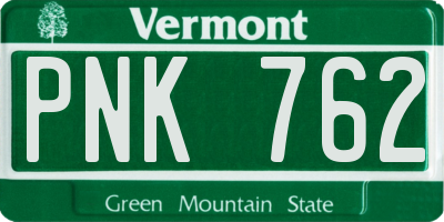 VT license plate PNK762