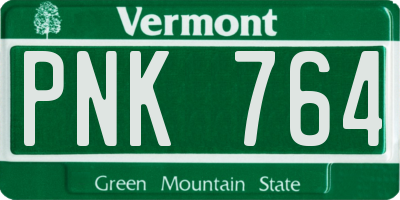 VT license plate PNK764