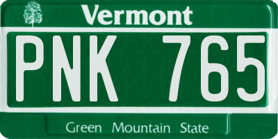 VT license plate PNK765