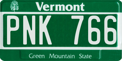 VT license plate PNK766