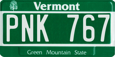 VT license plate PNK767