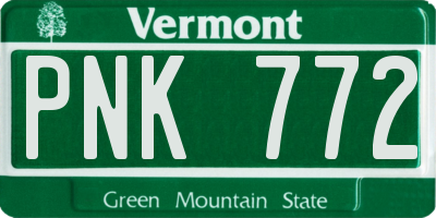 VT license plate PNK772