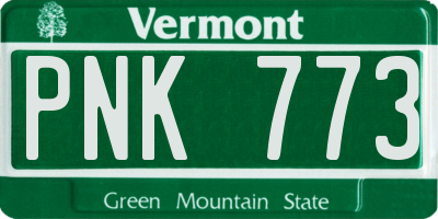 VT license plate PNK773