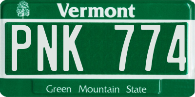 VT license plate PNK774