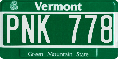 VT license plate PNK778
