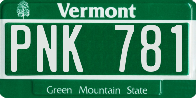 VT license plate PNK781