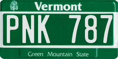 VT license plate PNK787