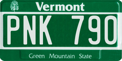 VT license plate PNK790