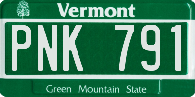 VT license plate PNK791
