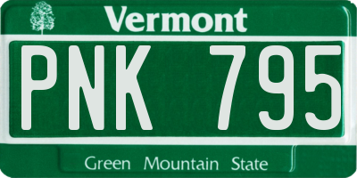 VT license plate PNK795