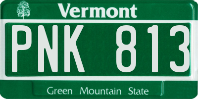 VT license plate PNK813