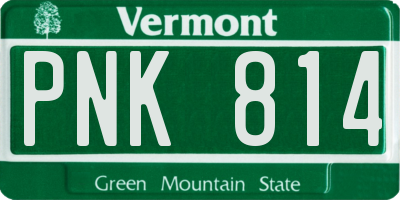 VT license plate PNK814