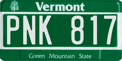 VT license plate PNK817