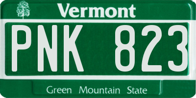 VT license plate PNK823