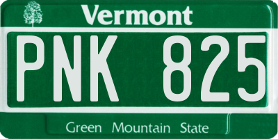 VT license plate PNK825