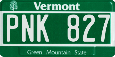 VT license plate PNK827