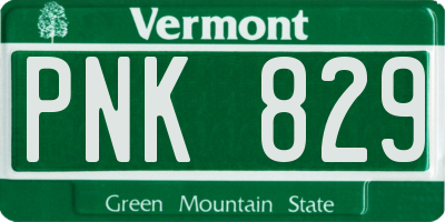 VT license plate PNK829