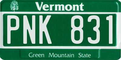 VT license plate PNK831